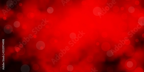 Dark Red vector background with bubbles. Colorful illustration with gradient dots in nature style. Design for posters, banners.