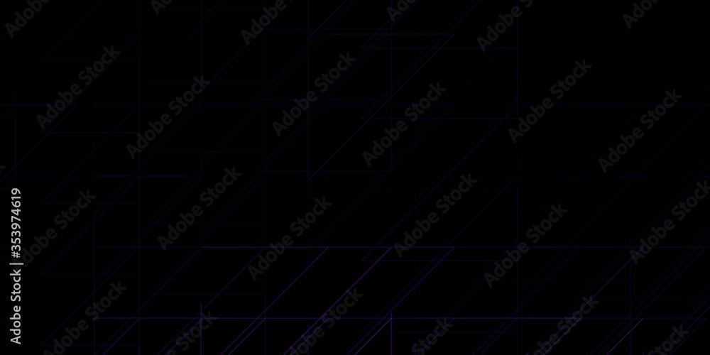 Dark Purple, Pink vector backdrop with lines. Gradient illustration with straight lines in abstract style. Template for your UI design.