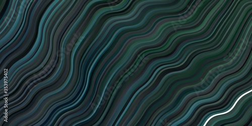 Dark Blue, Green vector pattern with curved lines.