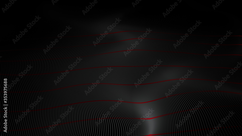 Digital particles wave flow on black background, Digital cyberspace abstract background Digital particles wave flow on black background, Digital cyberspace abstract background