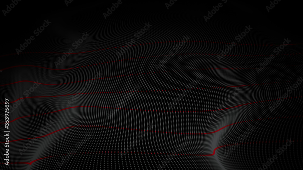 Digital particles wave flow on black background, Digital cyberspace abstract background Digital particles wave flow on black background, Digital cyberspace abstract background