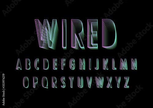 modern futuristic/ fibre typography design vector