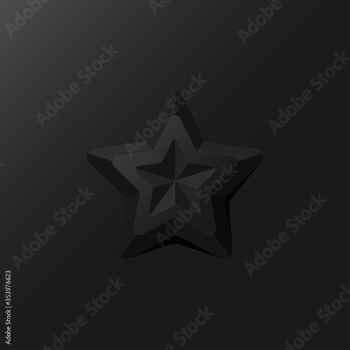 3D black star-shape paper art