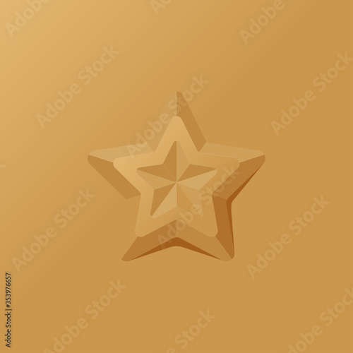 3D golden star-shape paper art