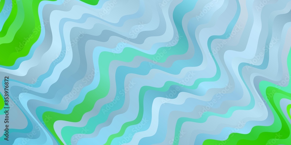 Light Blue, Green vector texture with circular arc. Bright sample with colorful bent lines, shapes. Best design for your ad, poster, banner. Light Blue, Green vector texture with circular arc. Bright sample with colorful bent lines, shapes. Best design for your ad, poster, banner.