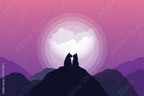 Romantic Moonlight Background