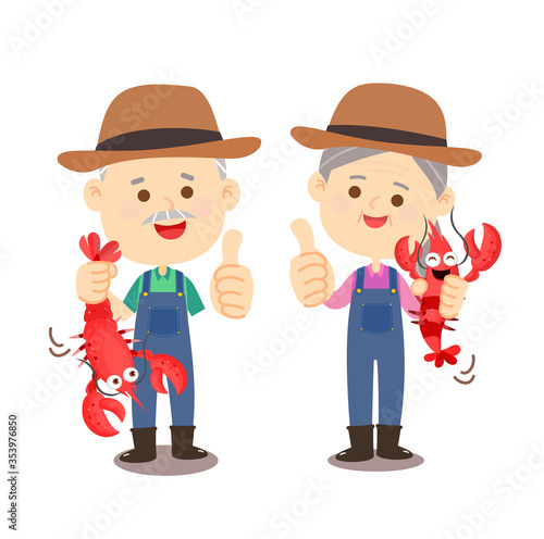 Cartoon Thai Farmer Vector    
