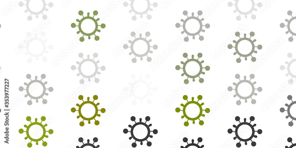 Light Gray vector pattern with coronavirus elements.
