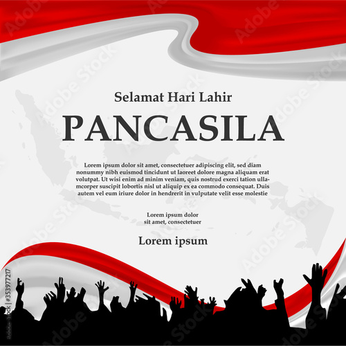 Indonesian Pancasila Day since 1 june 1945 Background Vector Square, Happy Pancasila Day. Design for poster, instagram feed and story and more