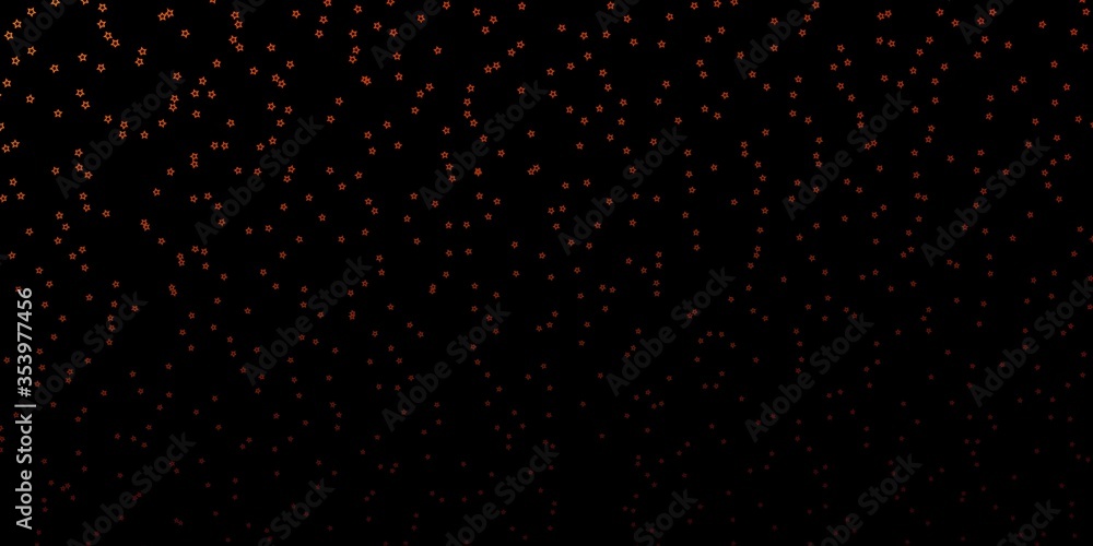 Dark Orange vector template with neon stars. Shining colorful illustration with small and big stars. Pattern for websites, landing pages.