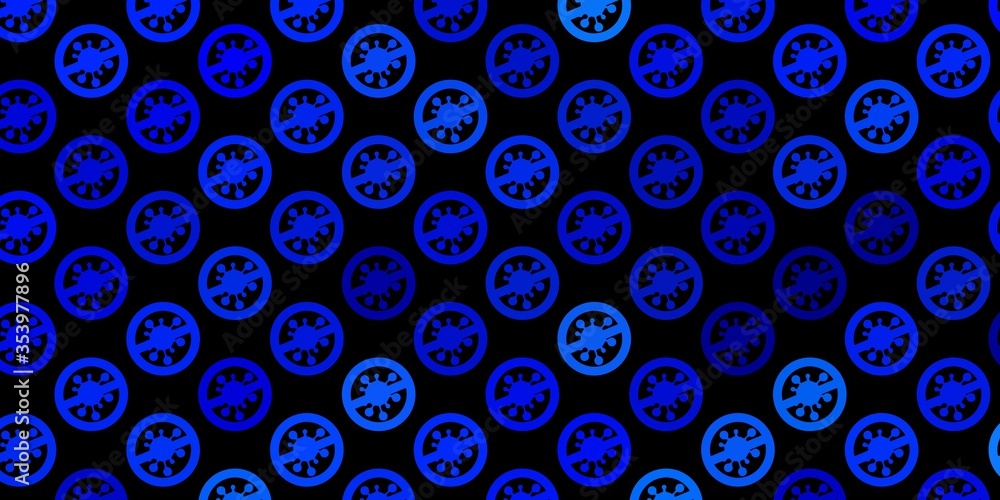 Dark BLUE vector texture with disease symbols. Dark BLUE vector texture with disease symbols.