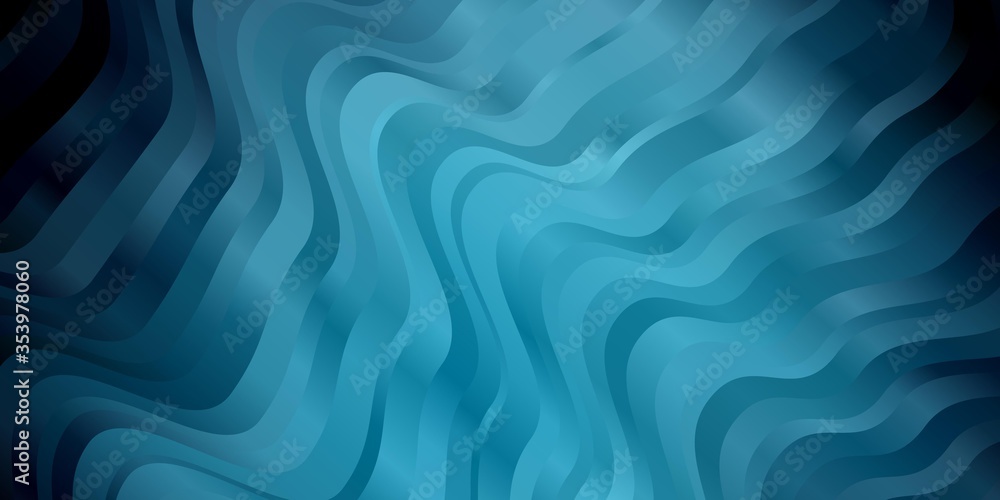 Obraz premium Dark BLUE vector template with curved lines. Illustration in halftone style with gradient curves. Template for cellphones.
