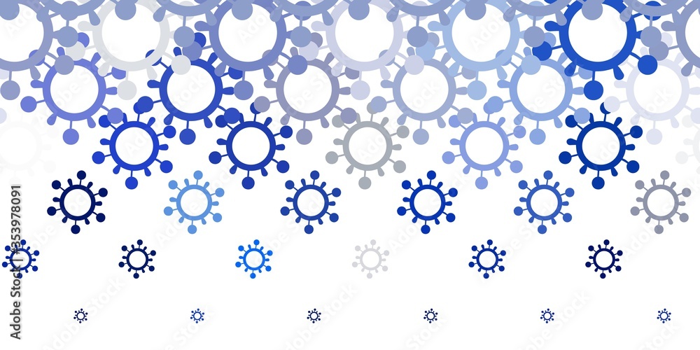 Light BLUE vector backdrop with virus symbols.