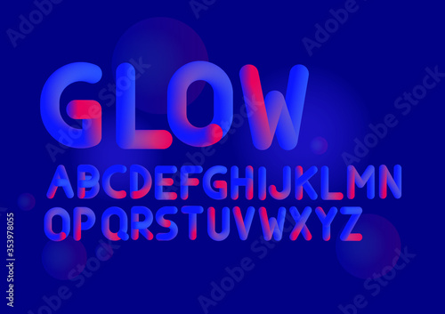 neon glow typography design vector