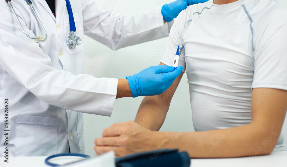 The doctor used a thermometer to measure the temperature of the patient. The doctor used a thermometer to measure the temperature of the patient.