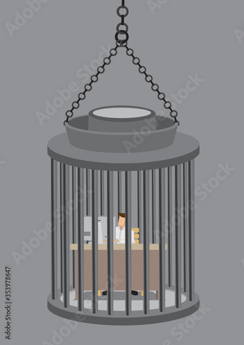 Job Feels Like Prison Conceptual Business Illustraiton