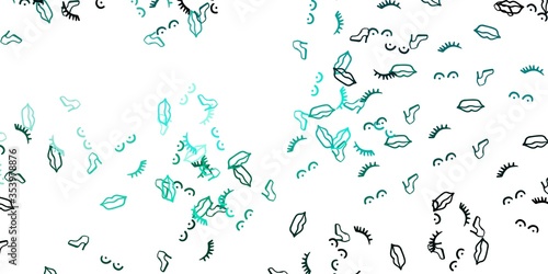 Light Green vector background with woman symbols.