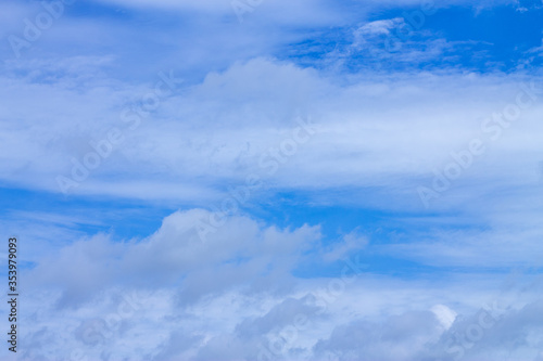 Blue sky with white clouds Leave space for text input.