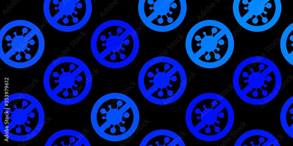 Dark BLUE vector texture with disease symbols. Dark BLUE vector texture with disease symbols.