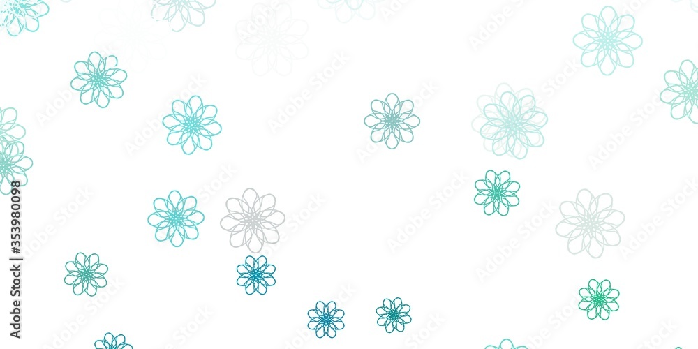 Light Green vector natural artwork with flowers.