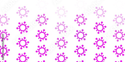 Light Pink vector backdrop with virus symbols.