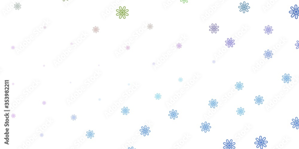 Light Blue, Red vector natural layout with flowers. Light Blue, Red vector natural layout with flowers.