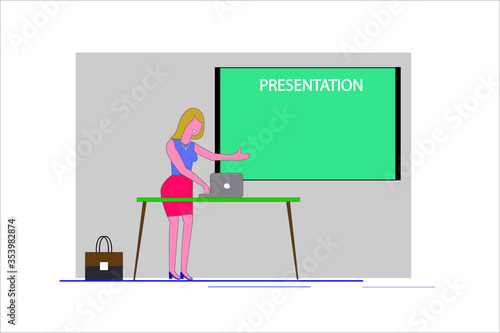 A lady is doing a presentation