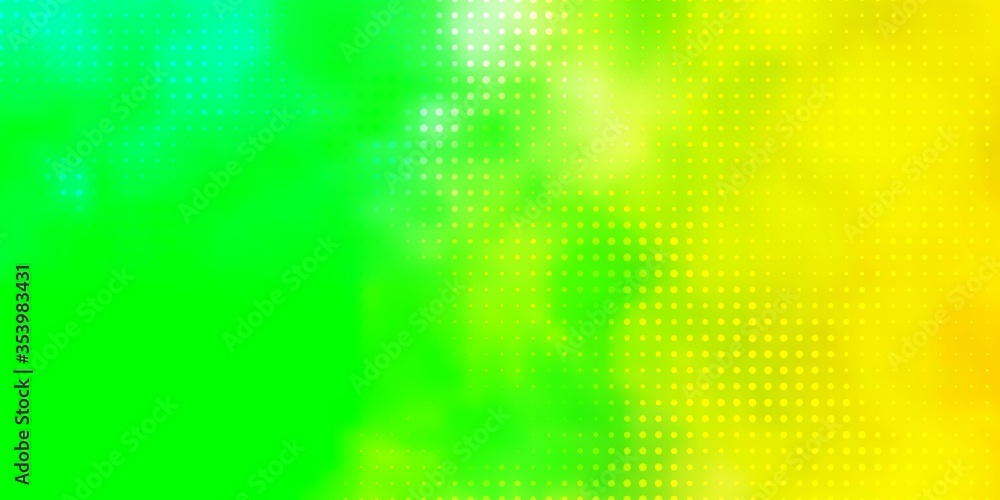 Light Green, Yellow vector texture with disks. Glitter abstract illustration with colorful drops. Design for posters, banners.
