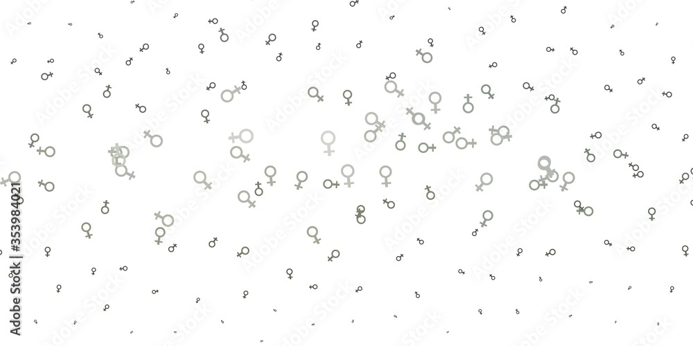 Light Gray vector backdrop with woman's power symbols.
