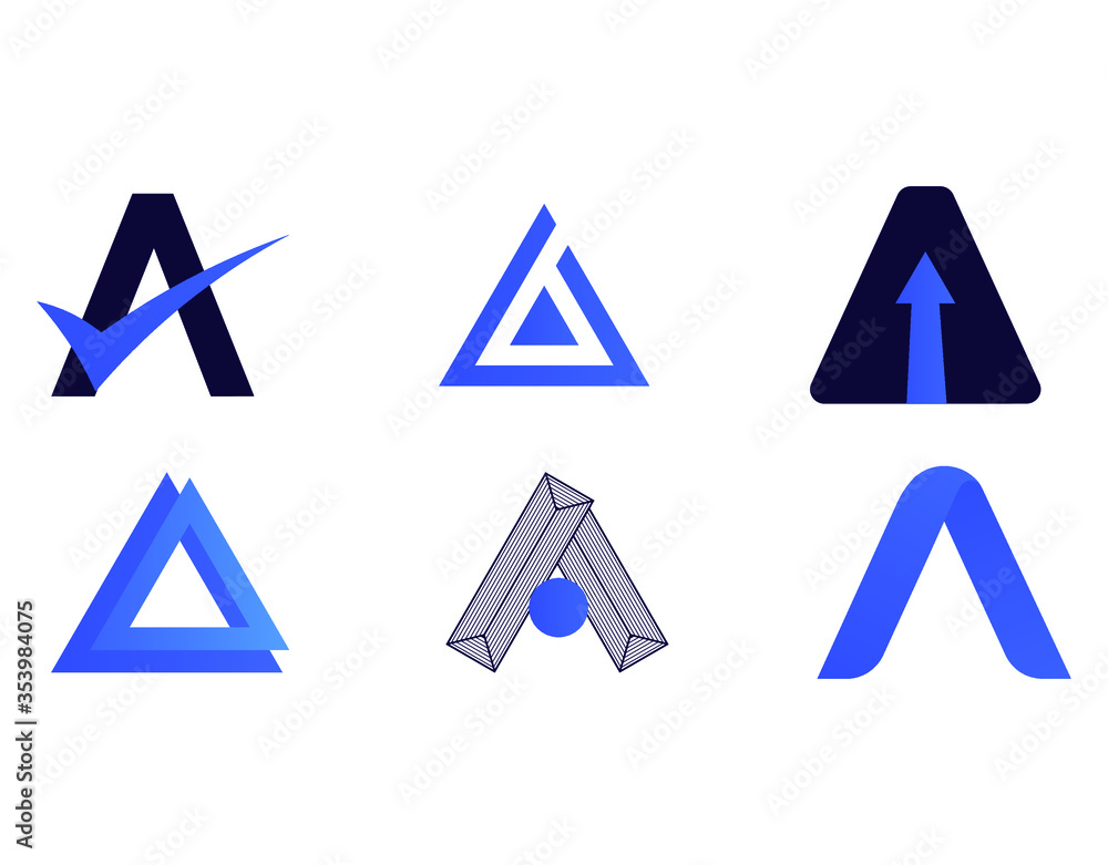 modern a letter and triangle logo pack modern a letter and triangle logo pack
