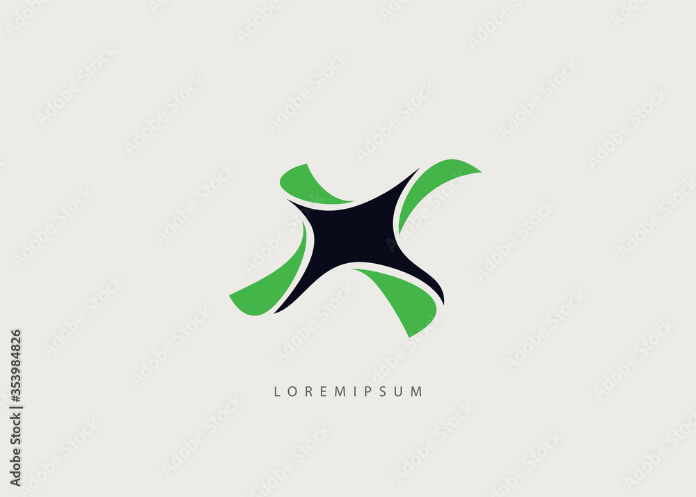Propeller Logo - Letter X Drone Logo Stock Vector | Adobe Stock