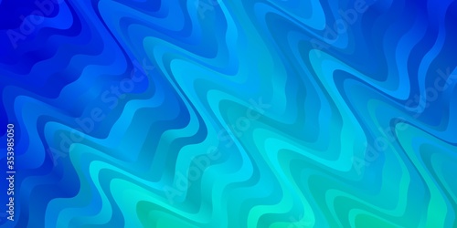 Light Blue, Green vector texture with wry lines. Colorful illustration in abstract style with bent lines. Template for cellphones.