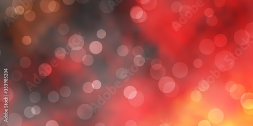 Light Orange vector texture with disks. Modern abstract illustration with colorful circle shapes. Pattern for booklets, leaflets.