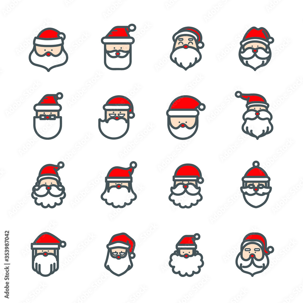 Santa Claus icon set 01 Santa Claus icon set 01