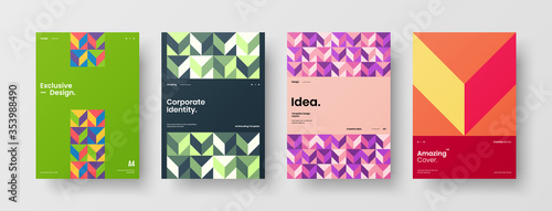 Wallpaper Mural Company identity brochure template collection. Business presentation vector A4 vertical orientation front page mock up set. Corporate report cover abstract geometric illustration design layout bundle. Torontodigital.ca