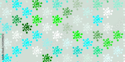 Light Blue, Green vector texture with disease symbols.