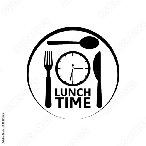 Lunch time simple icon, flat design isolated on white background