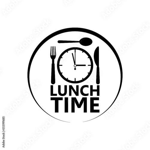 Lunch time simple icon, flat design isolated on white background