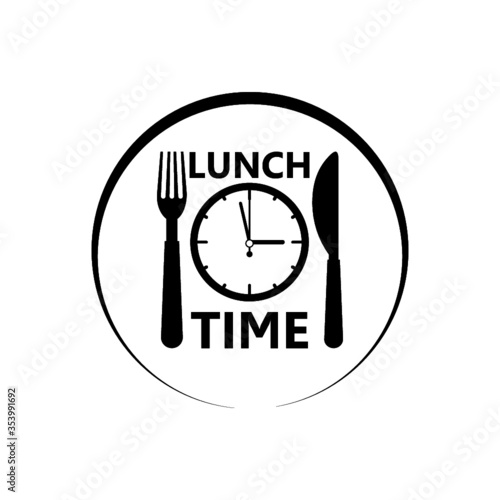 Lunch time simple icon, flat design isolated on white background