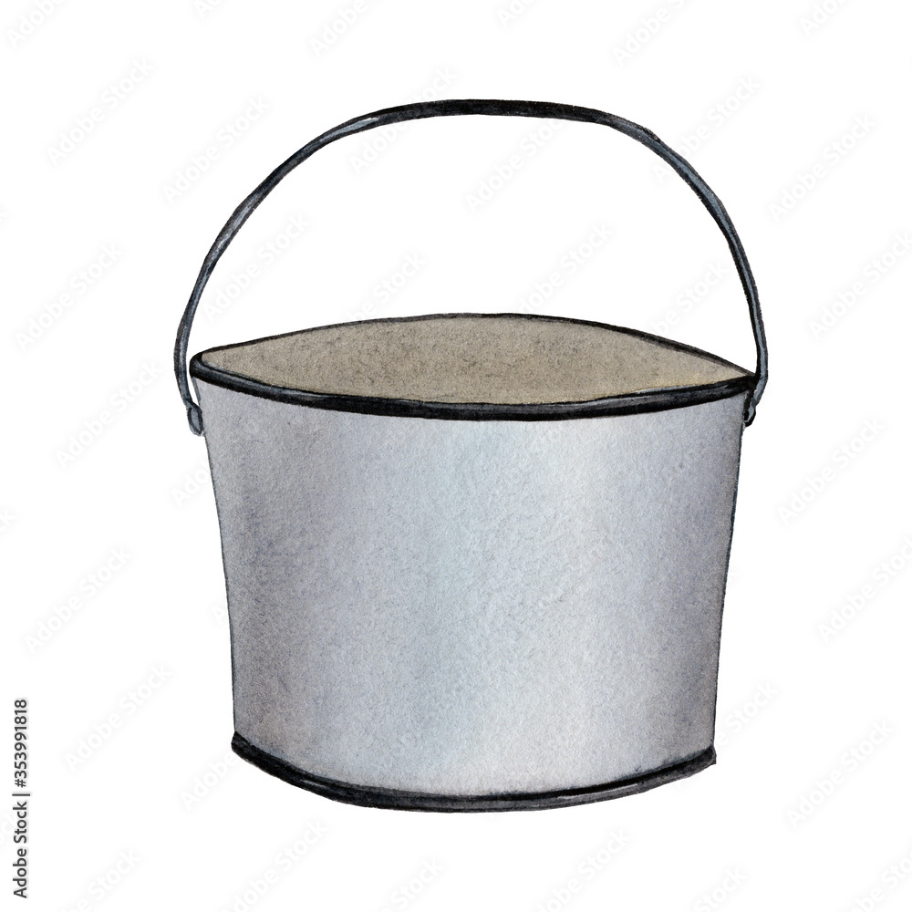 Rustic old zink milk bucket. Rustic old zink milk bucket.