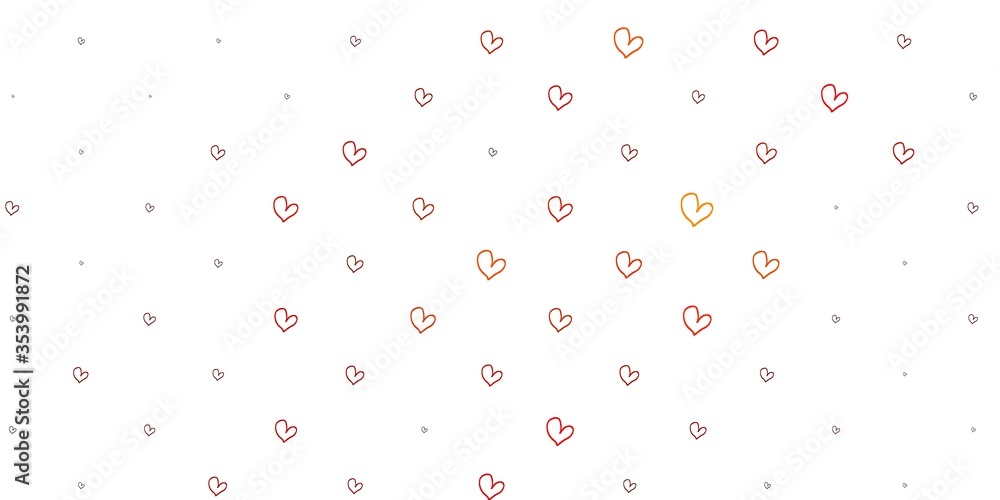 Light Yellow vector background with hearts. Light Yellow vector background with hearts.