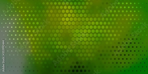 Light Green vector pattern with spheres. Illustration with set of shining colorful abstract spheres. New template for a brand book.