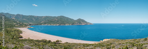 Deserted beach at Galeria in Corsica