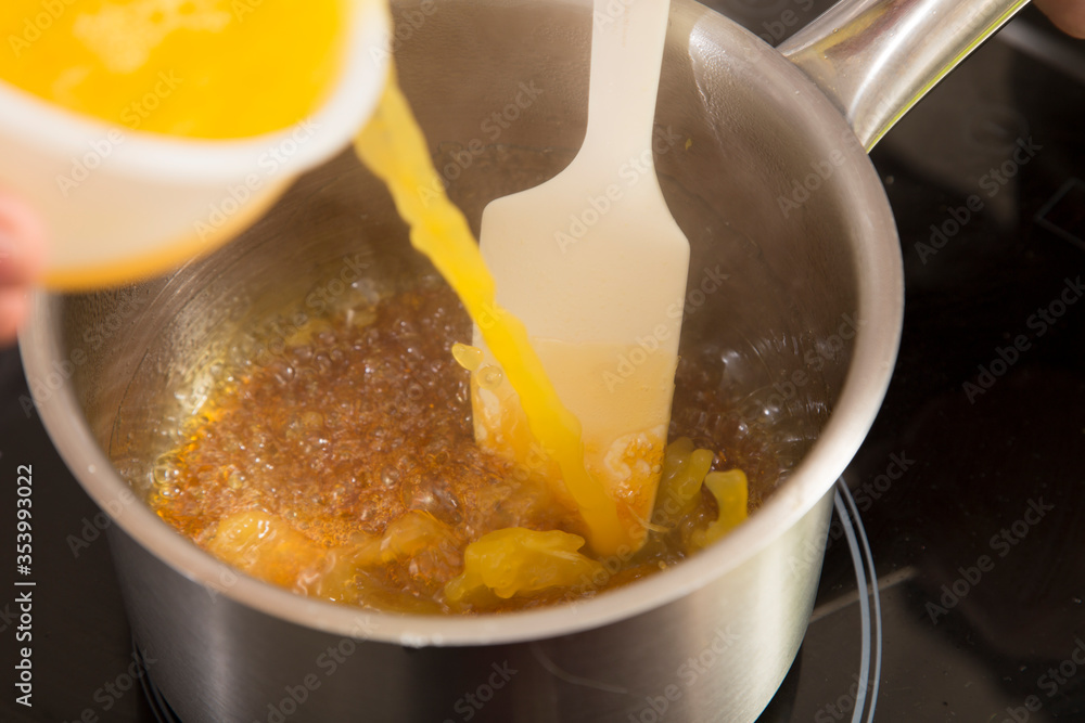 The process of making jelly from natural fruits. The process of making jelly from natural fruits.