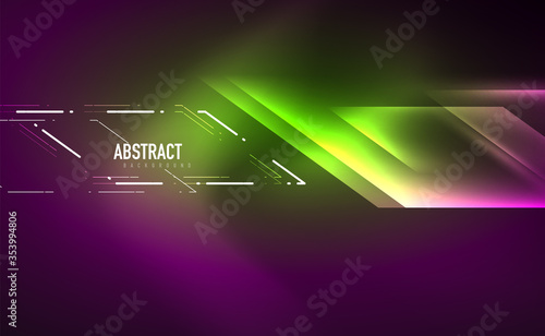 Dynamic neon shiny abstract background. Trendy abstract layout template for business or technology presentation, internet poster or web brochure cover, wallpaper