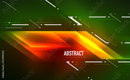 Dynamic neon shiny abstract background. Trendy abstract layout template for business or technology presentation, internet poster or web brochure cover, wallpaper