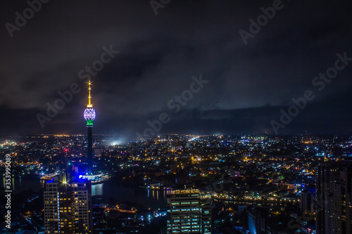 Colombo Lotus Tower Sri Lanka Nightscape 