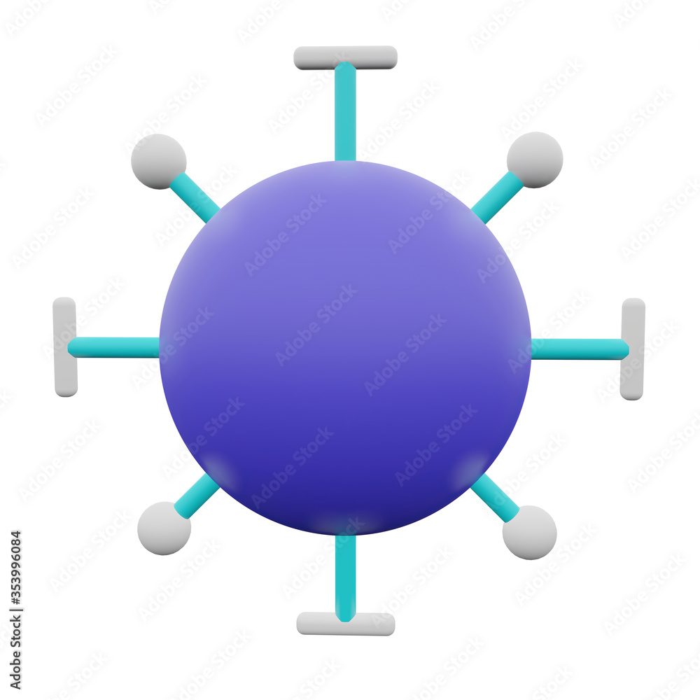 Icon 3D of Virus - Coronavirus and medical element Icon 3D of Virus - Coronavirus and medical element