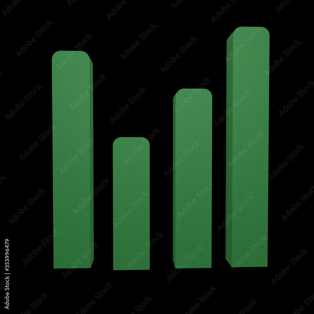 Icon 3D of green chart - Economy elements Icon 3D of green chart - Economy elements