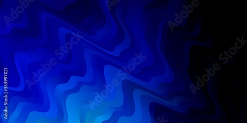 Dark BLUE vector template with lines. Colorful illustration with curved lines. Smart design for your promotions.